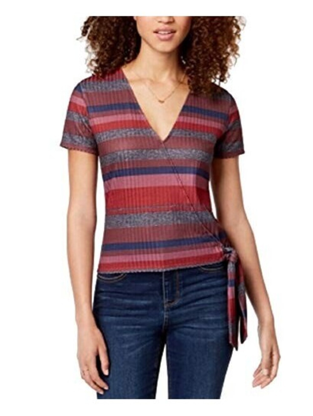 Self Esteem Juniors Striped Wrap Top Size XL